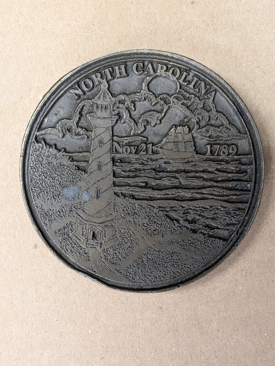 Lewis Other - Vintage North Carolina Lighthouse Bronze Belt Buckle